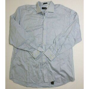 Hathaway Platinum Mens Long Sleeved Dress Shirt Blue Cotton Size XL Extra Large